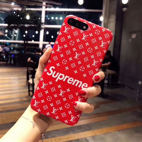 lv x supreme phone case